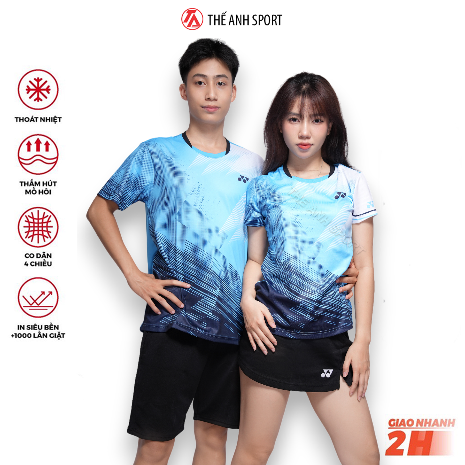 [Hoàn tiền MAX] Áo cầu lông Yonex, quần áo dành cho tập luyện và thi đấu chuyên nghiệp (MX xanh)