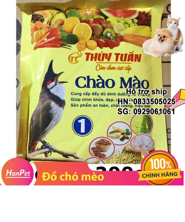 Hanpet - 1 gói Cám chim dạng hạt - thức ăn chim CHÀO MÀO THÚY TUẤN (số 1)- 1gói x 200gr ( 224) - cám dành cho chim cảnh