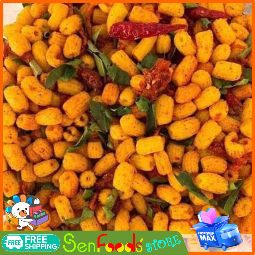 [HCM]Túi 300gr Snack Nui sấy khô bò lá chanh- Bánh nui chiên giòn tẩm ớt siêu ngon