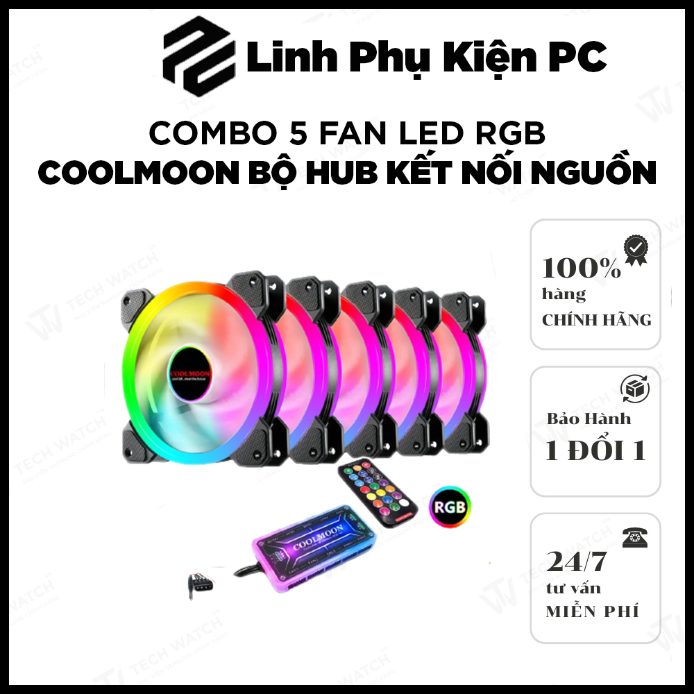 Combo 3 Fan Led RGB HF300 + Tặng Bộ Hub Kết Nối Nguồn Và Điều Khiển