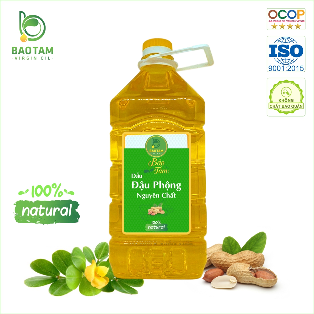 Dầu phộng nguyên chất bảo tâm – từ hạt đậu phộng sẻ tự nhiên, hương vị tuyệt vời - hàng chính hãng – 5 l