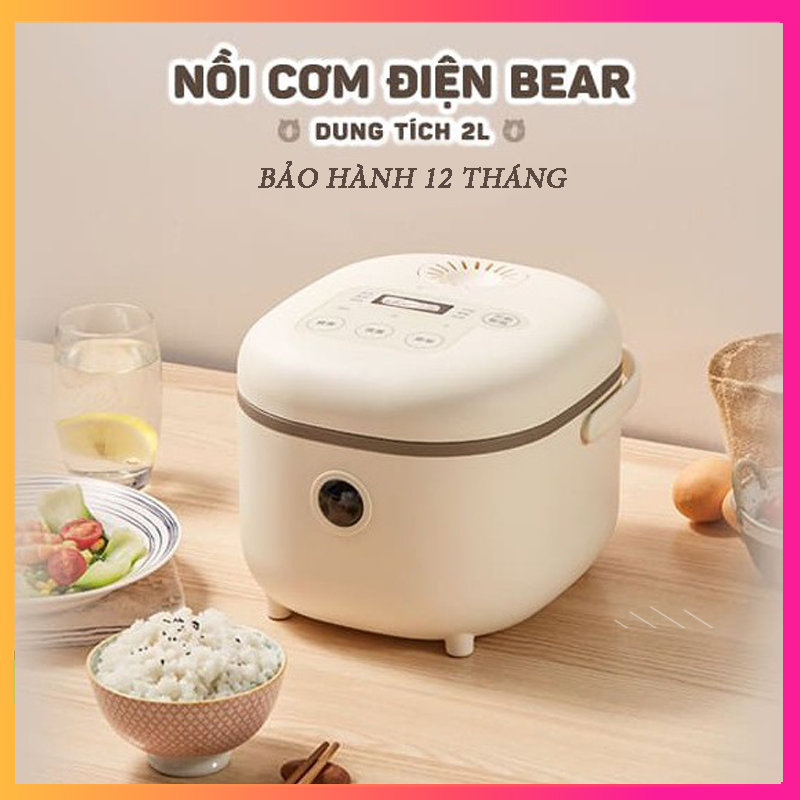 Nồi cơm điện dung tích 2l bear dfb-b20a1 – nồi cơm đa năng có 8 chế độ nấu, lòng nồi 5 lớp, chống dính, không bong tróc