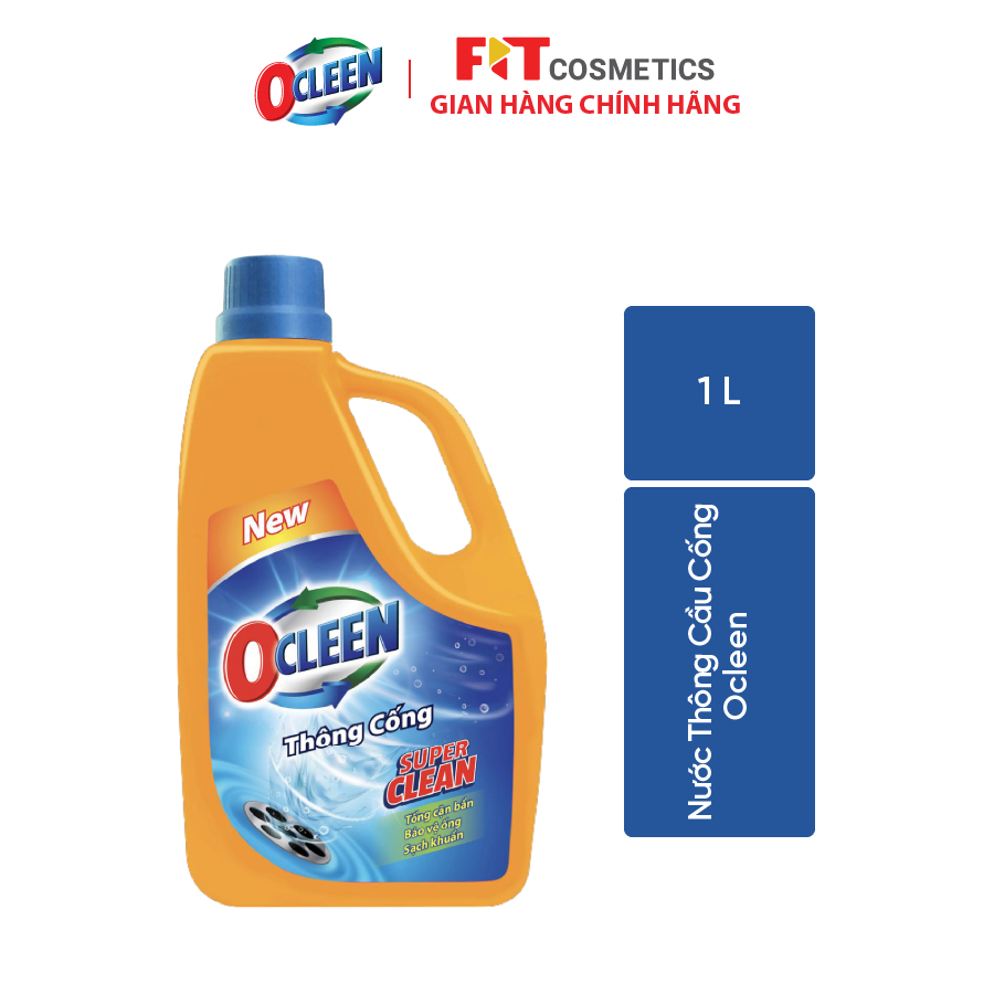 Nước thông cống OCLEEN siêu mạnh khử mùi bồn cầu, đường cống nhanh chóng và tiết kiệm chai 1L