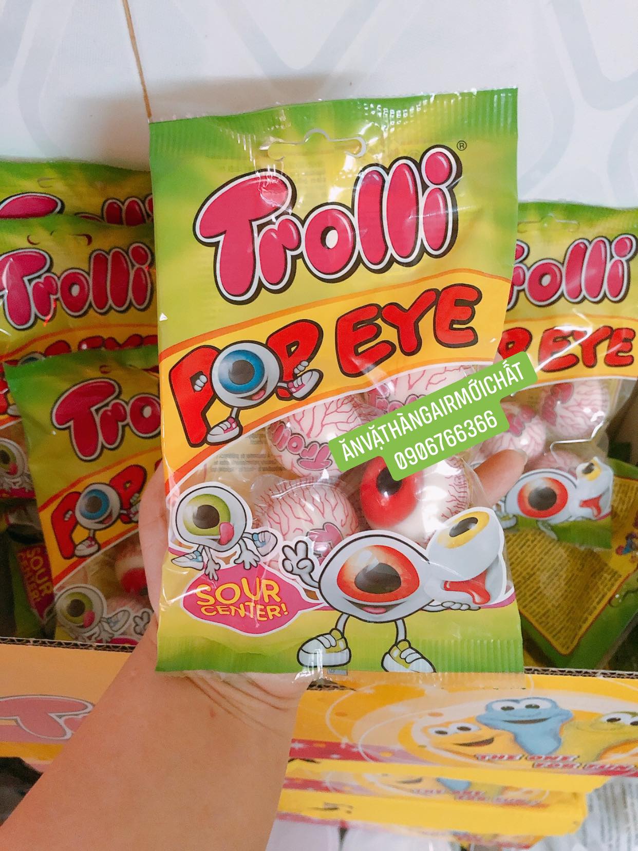 Kẹo dẻo con mắt trolli glotzer đức viên 4 con - 8 con