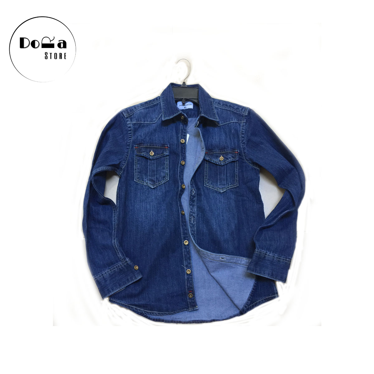 [HCM]Áo Sơ Mi Nam Vải Jean Dài Tay Vải Dày Mềm Size Từ 55 - 80Kg