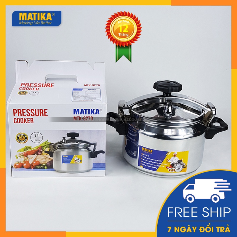 Nồi áp suất đun ga 💖 matika 💖 nồi ninh hầm siêu nhanh dung tích 7 lít mtk-9270
