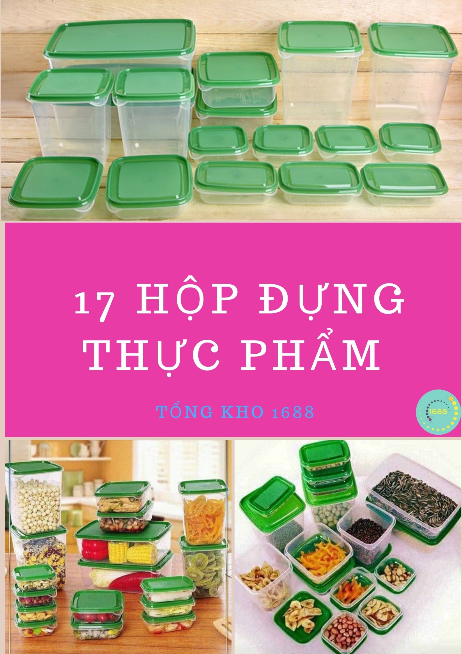 Hộp đựng thực phẩm 7 món - Bộ 17 hộp nhựa an toàn đựng thực phẩm cao cấp - Sét 17 món hộp đựng thức ăn, rau củ, thịt cá, trái cây, gia vị cao cấp