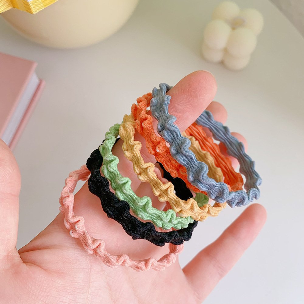 Combo 6 thun cột tóc gợn sóng cute