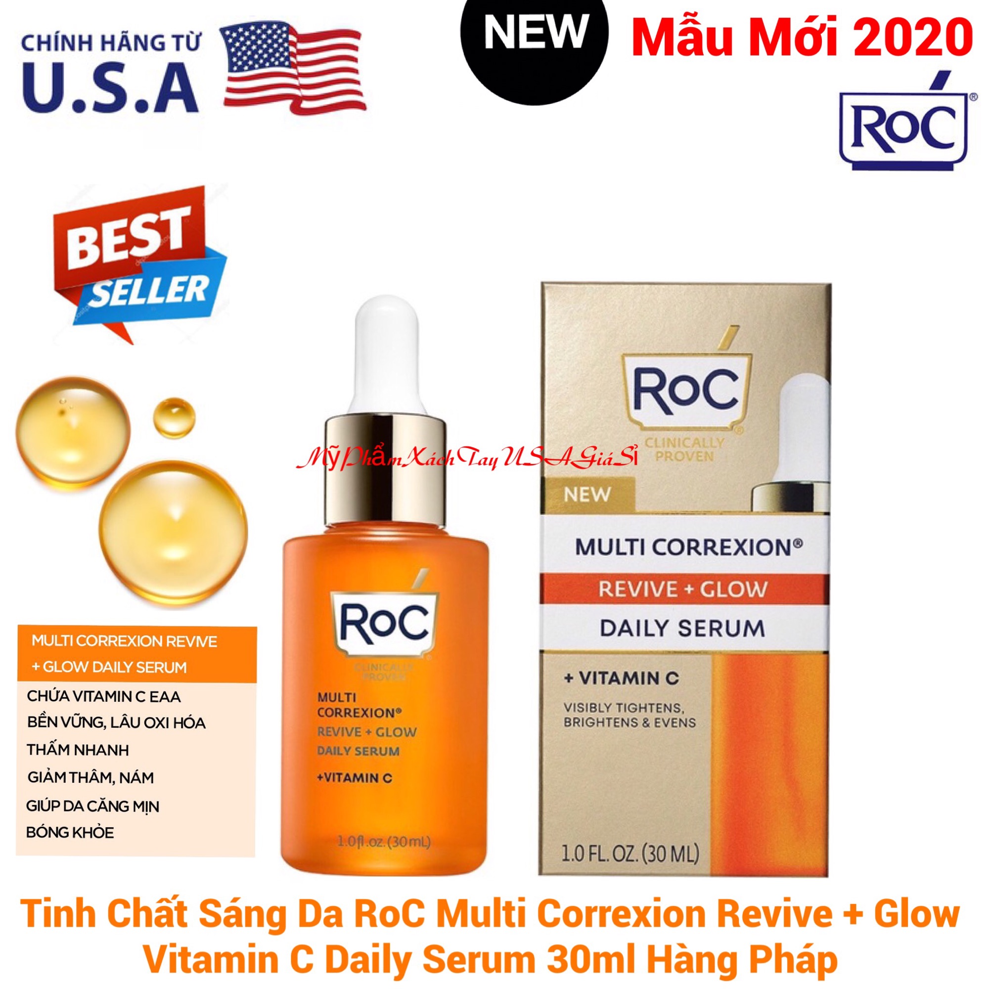 Tinh chất giảm thâm sáng da RoC Multi Correxion Revive + Glow Daily Serum 30ml