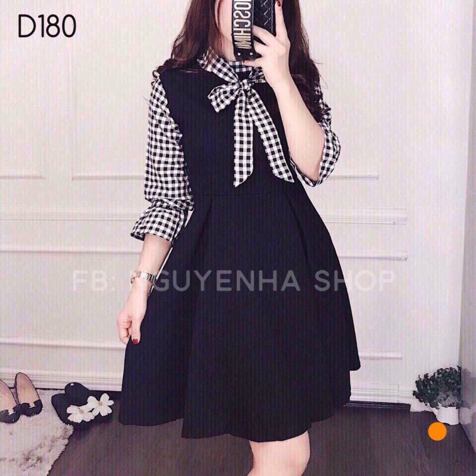 ĐẦM TIỂU THƯ VÁY XOÈ TAY PHỒNG DÀI CARO, KÈM DÂY ĐAI THẮT NƠ HOẶC CỘT EO, MẶC ĐI CHƠI, ĐI DẠO PHỐ BAO XINH, KÈM ẢNH THẬT