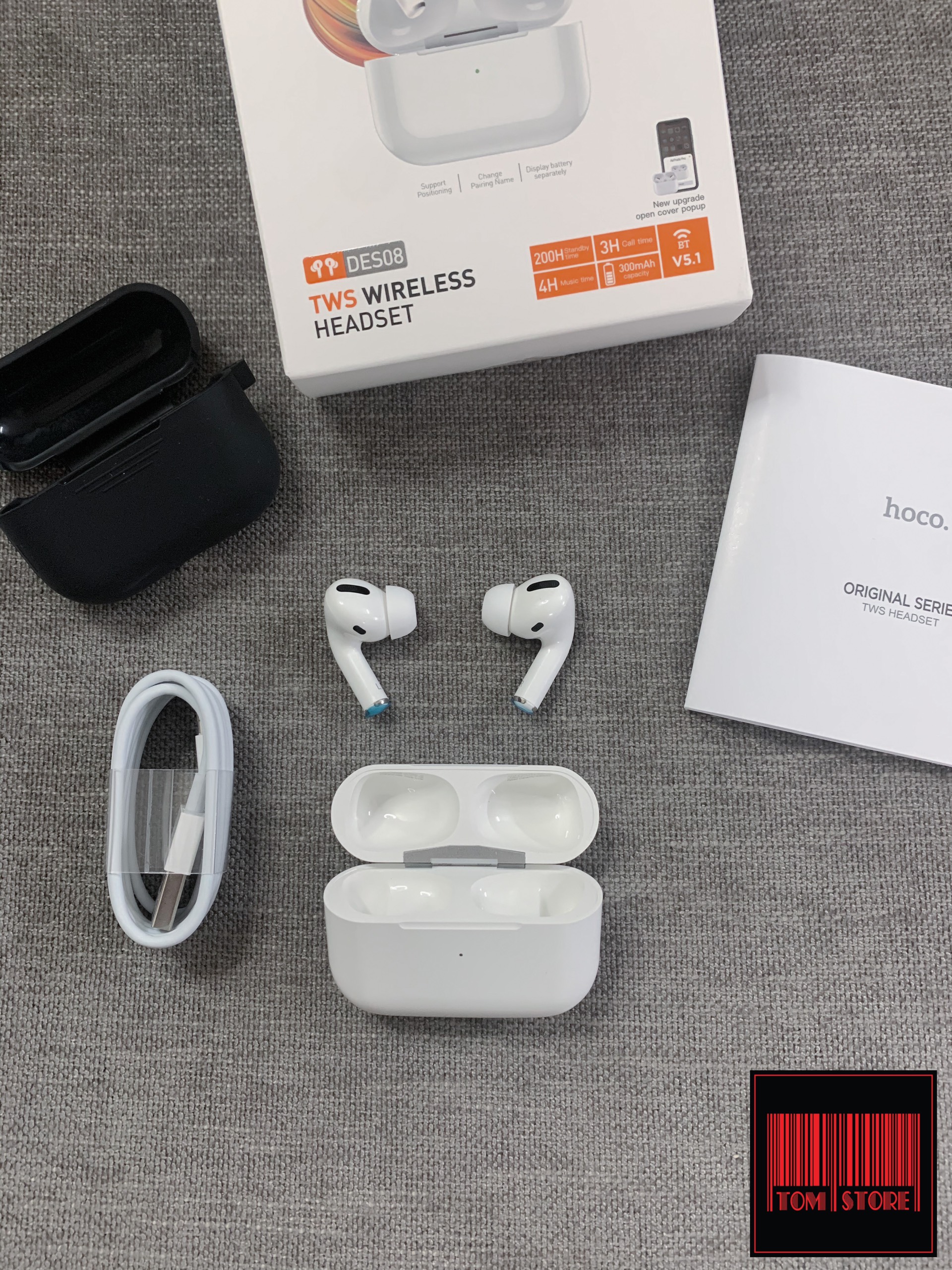 Tai nghe Bluetooth V5.1 Hoco DES08 hỗ trợ khử tiếng ồn cảm biến định vị