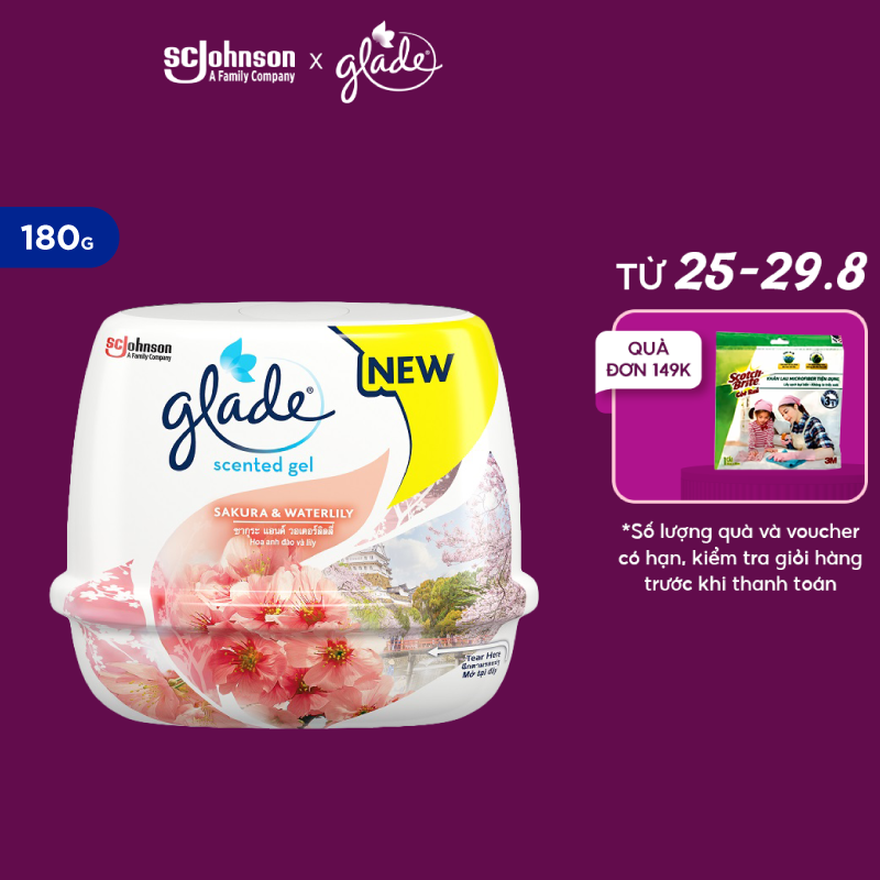 Glade sáp thơm hương anh đào lily 180g