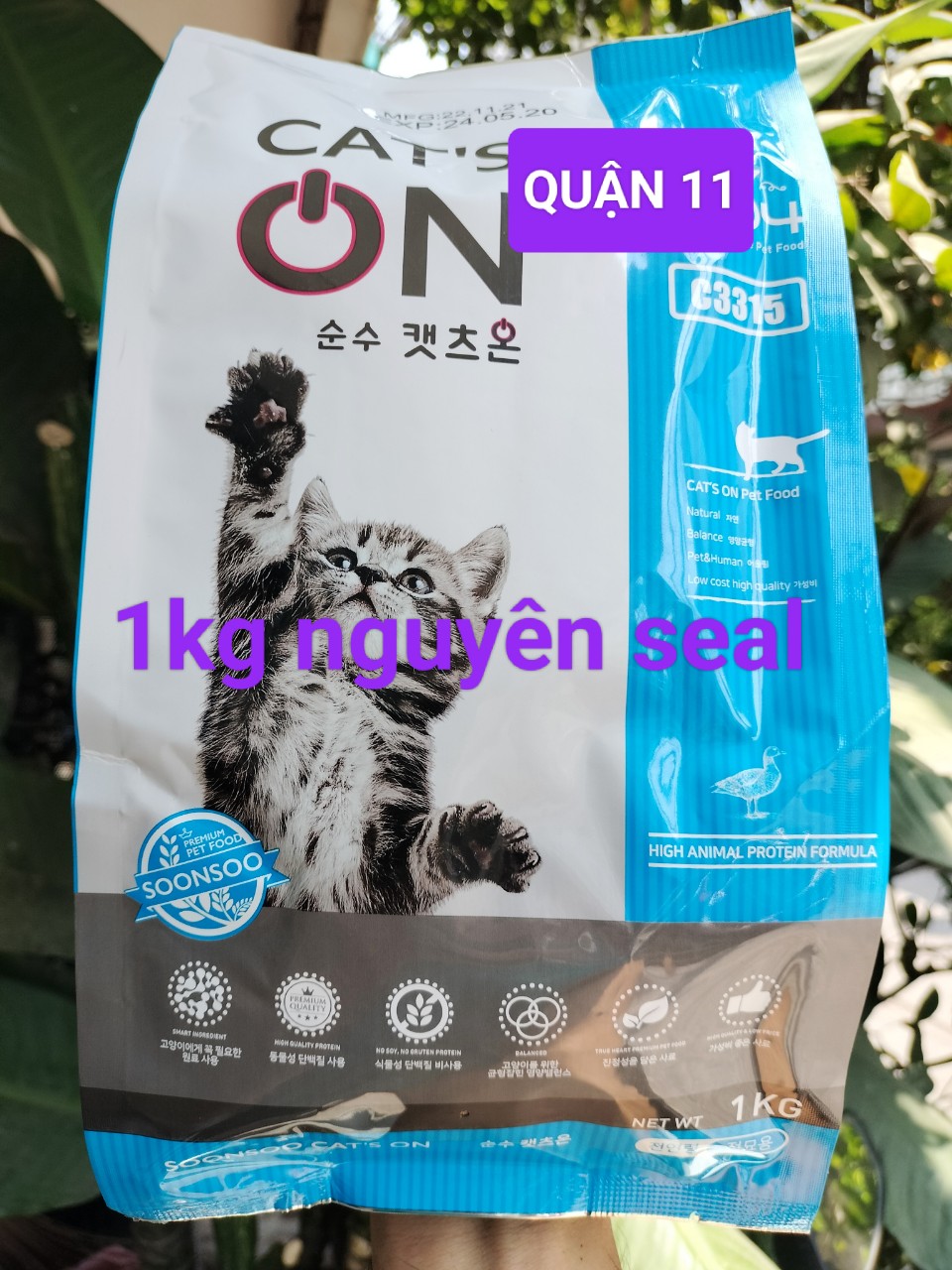 "Hoàn tiền đến 10%" Cat's On 1kg nguyên seal thức ăn mèo Cat On