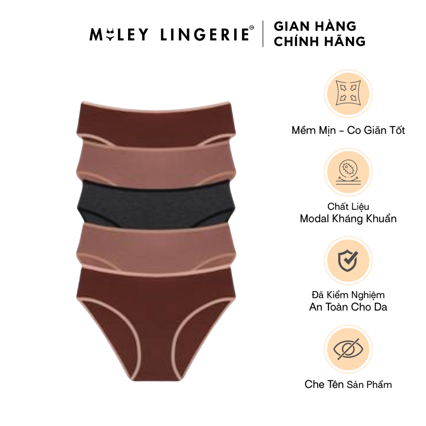 Combo 5 Flexi Cotton Silk Panties 4-Way Stretch Miley Lingerie