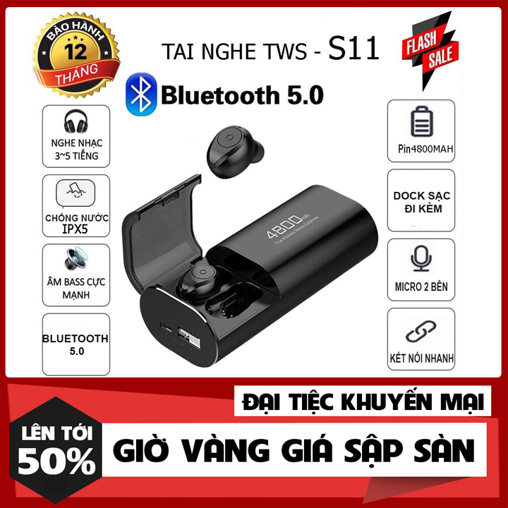 Tai nghe bluetooth tws s11 kiêm sạc dự phòng - tai nghe bluetooth -tai nghe bluetooth -tai nghe bluetooth