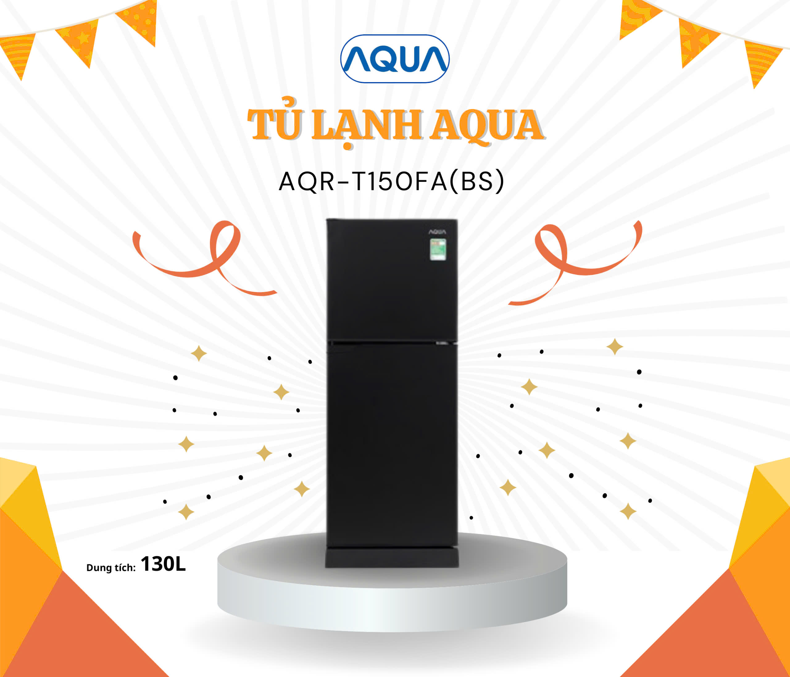 Tủ lạnh Aqua 143 lít AQR-T150FA(BS) - Bảo hành chính hãng 24 tháng