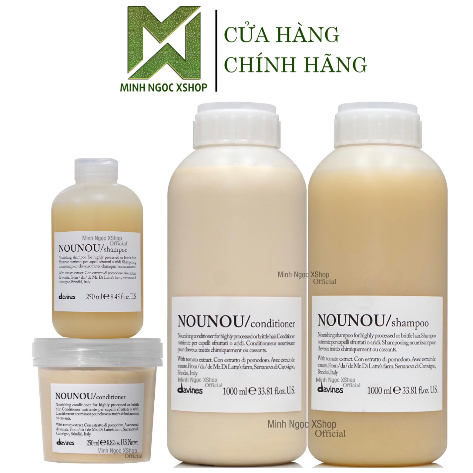 Dầu gội xả phục hồi hư tổn davines nounou 250ml - 1000ml chính hãng