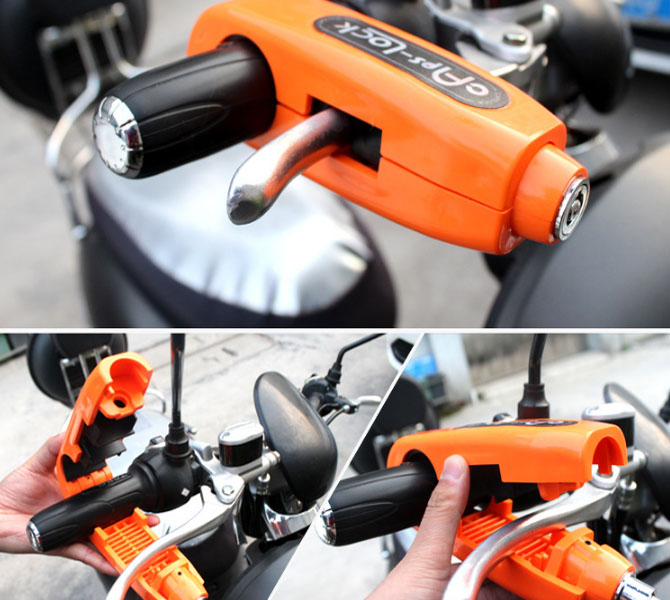 Khóa tay phanh và tay ga, tay côn chống trộm cho xe máy/Khóa chống cắt Caps lock cho xe máy