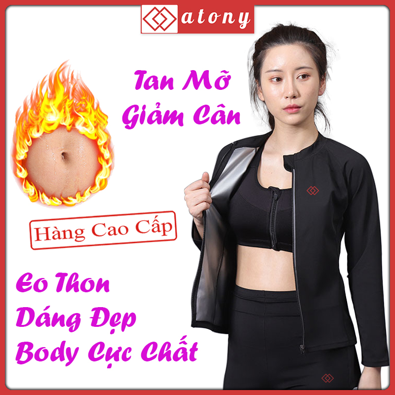 Áo tan mỡ bụng atony, áo sinh nhiệt tan mỡ bụng chính hãng, áo đổ mồ hôi tan mỡ bụng tráng nano bạc nhật bản