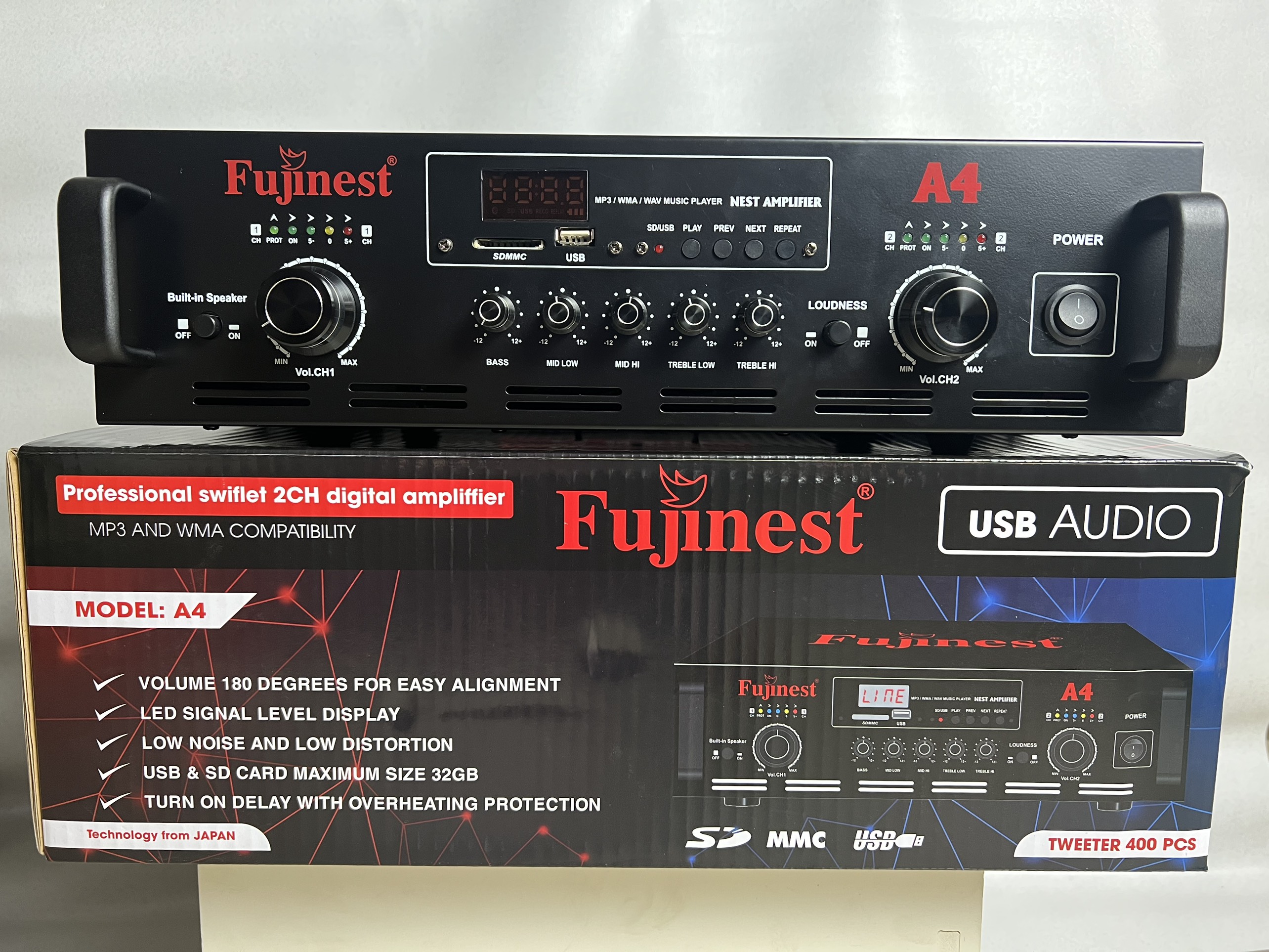 Amply fujinest a4 tải 400 loa ru - âm ly cao cấp nhà nuôi chim yến