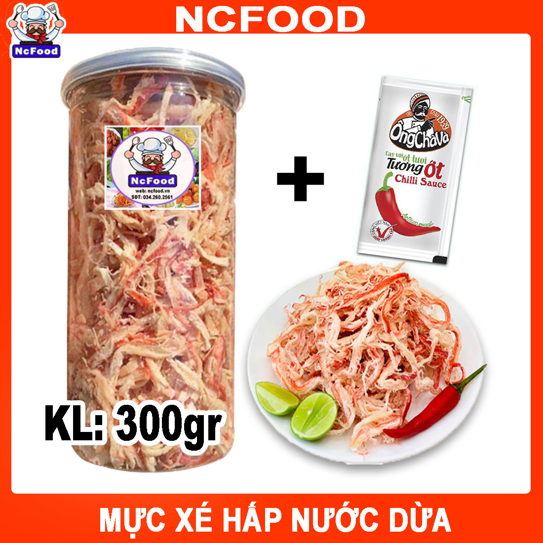 Mực xé hấp nước dừa 300g