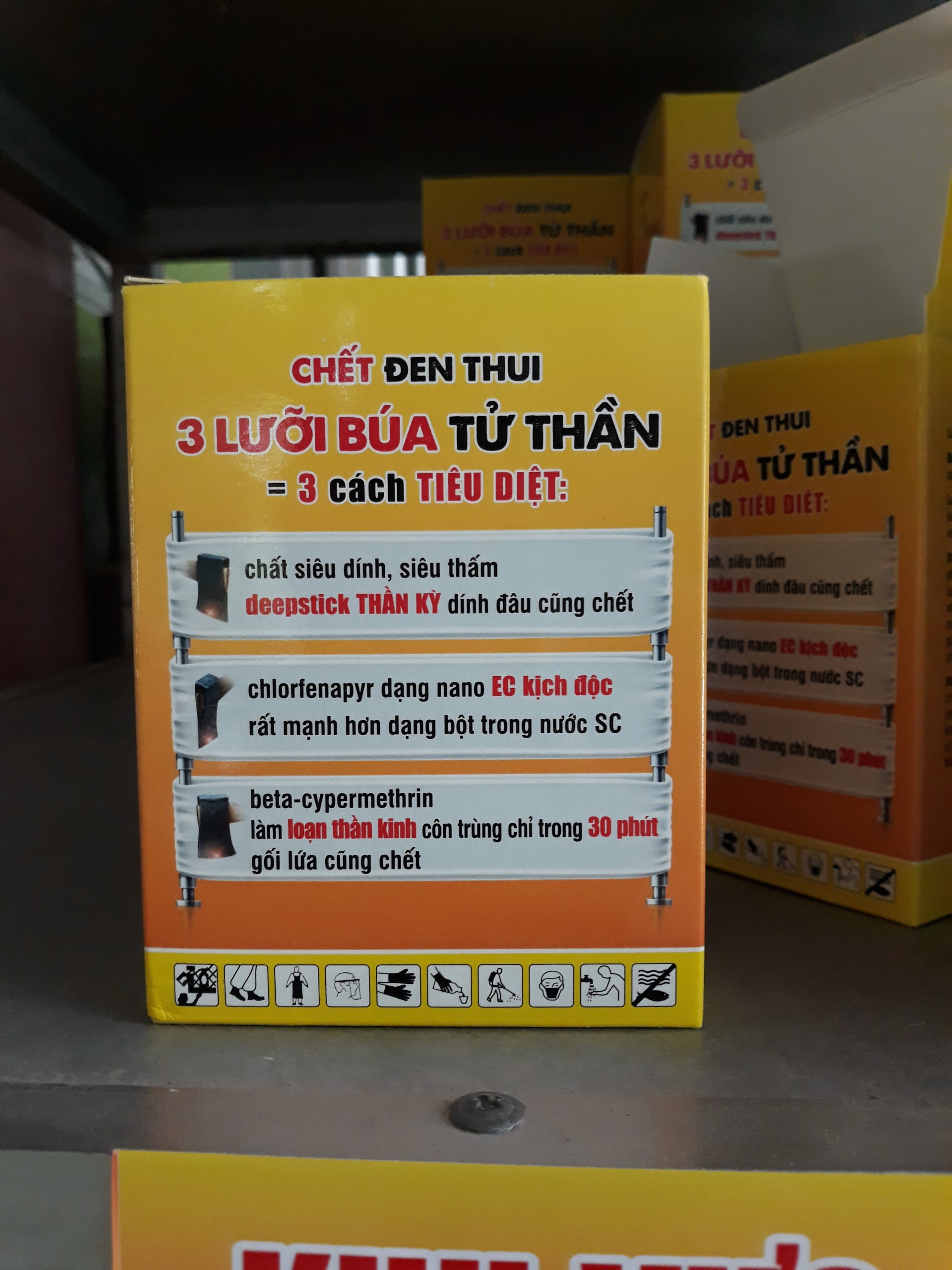 Hộp 10 gói thuốc trừ sâu cuốn lá lúa sulfaron 340ec 3 lưỡi búa tử thần_vtnn tien khoa