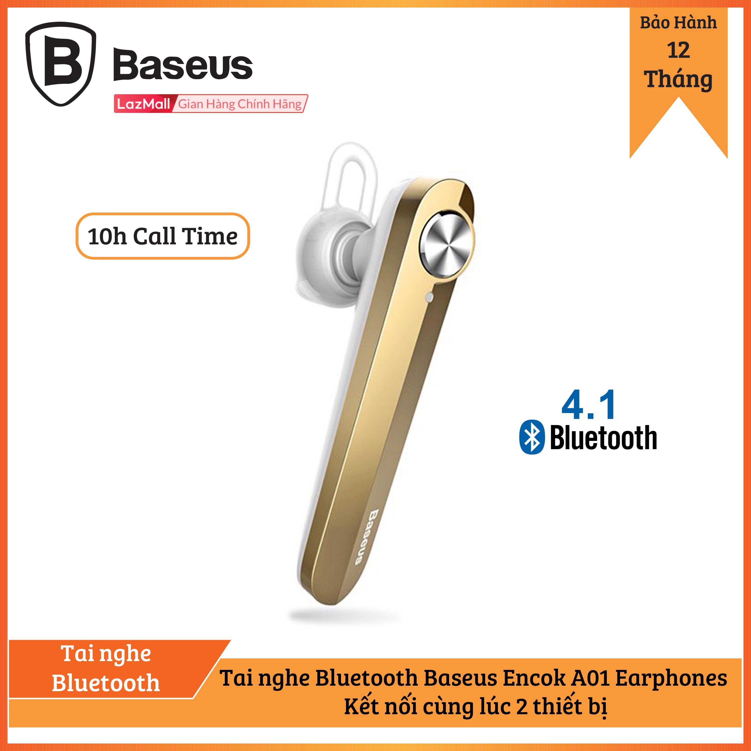 Tai nghe Bluetooth Baseus Encok A01 Earphones - Kết nối cùng lúc 2 thiết bị (10h Call time, Bluetooth 4.1)