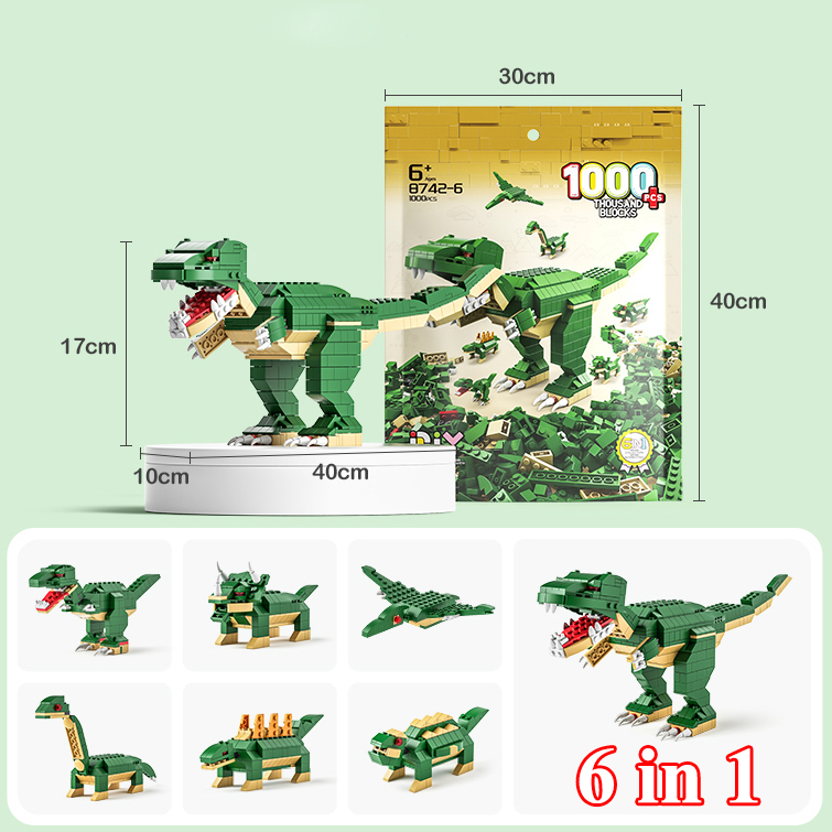 1000 chi tiết - bộ đồ chơi xếp hình khủng long siêu to, lắp ghép mô hình khủng long, lắp ráp rồng