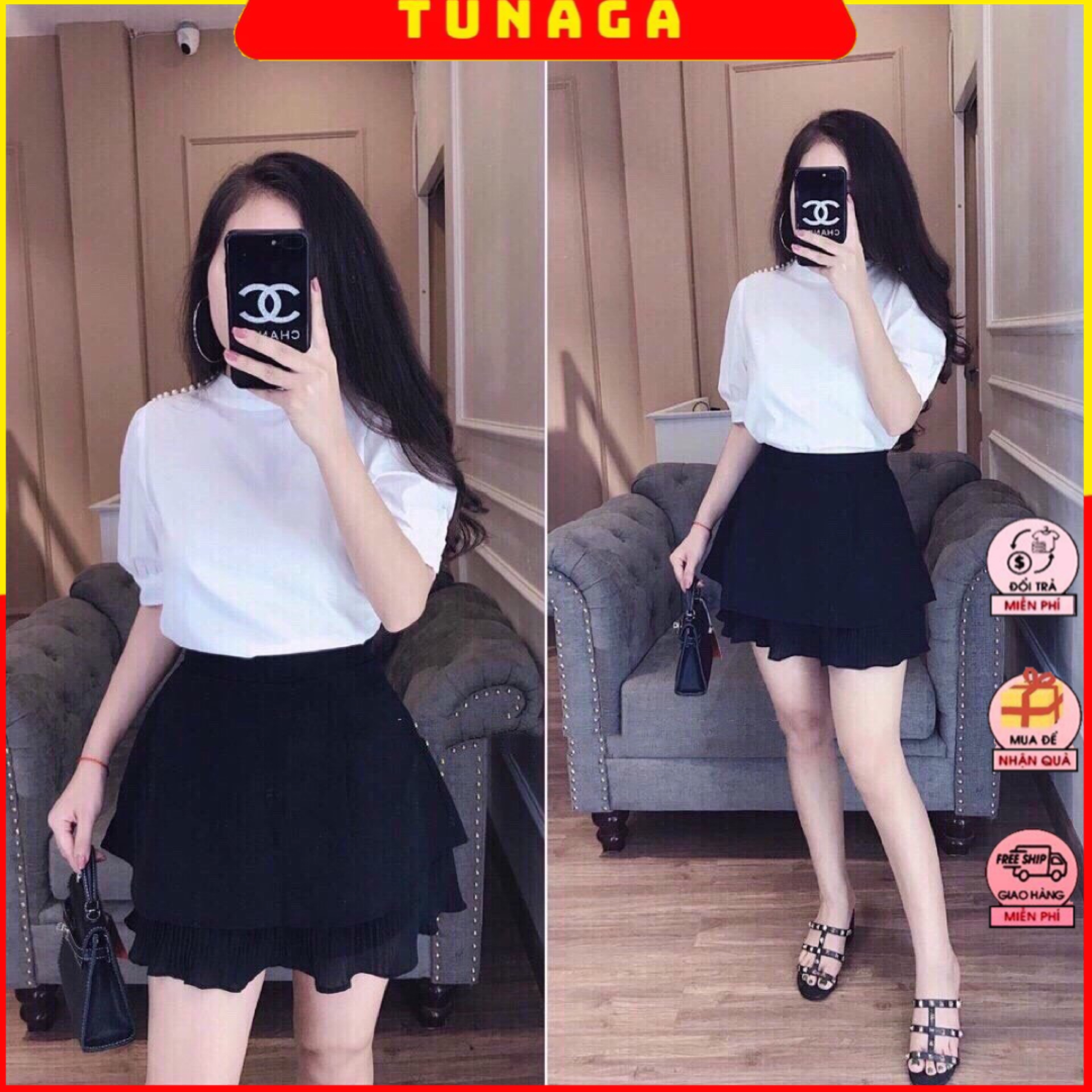 [MẶC LÀ XINH] Chân váy nữ dáng xòe bèo dưới Cực Dễ Mặc