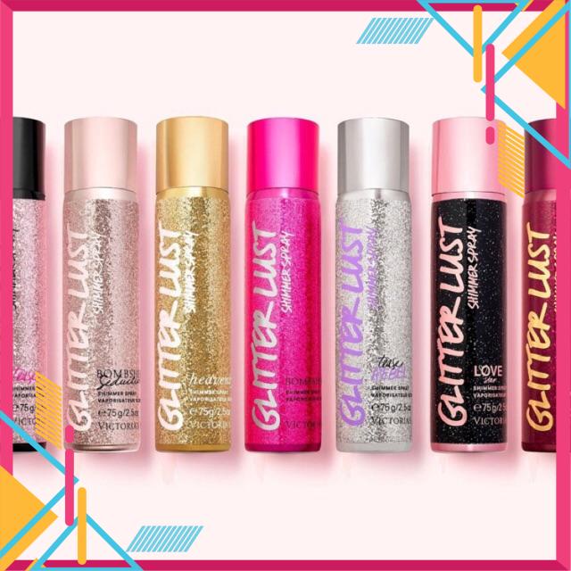 (Giá sốc) Xịt kim tuyến Glitter Lust Shimmer Spray Victoria's Secret (75g)