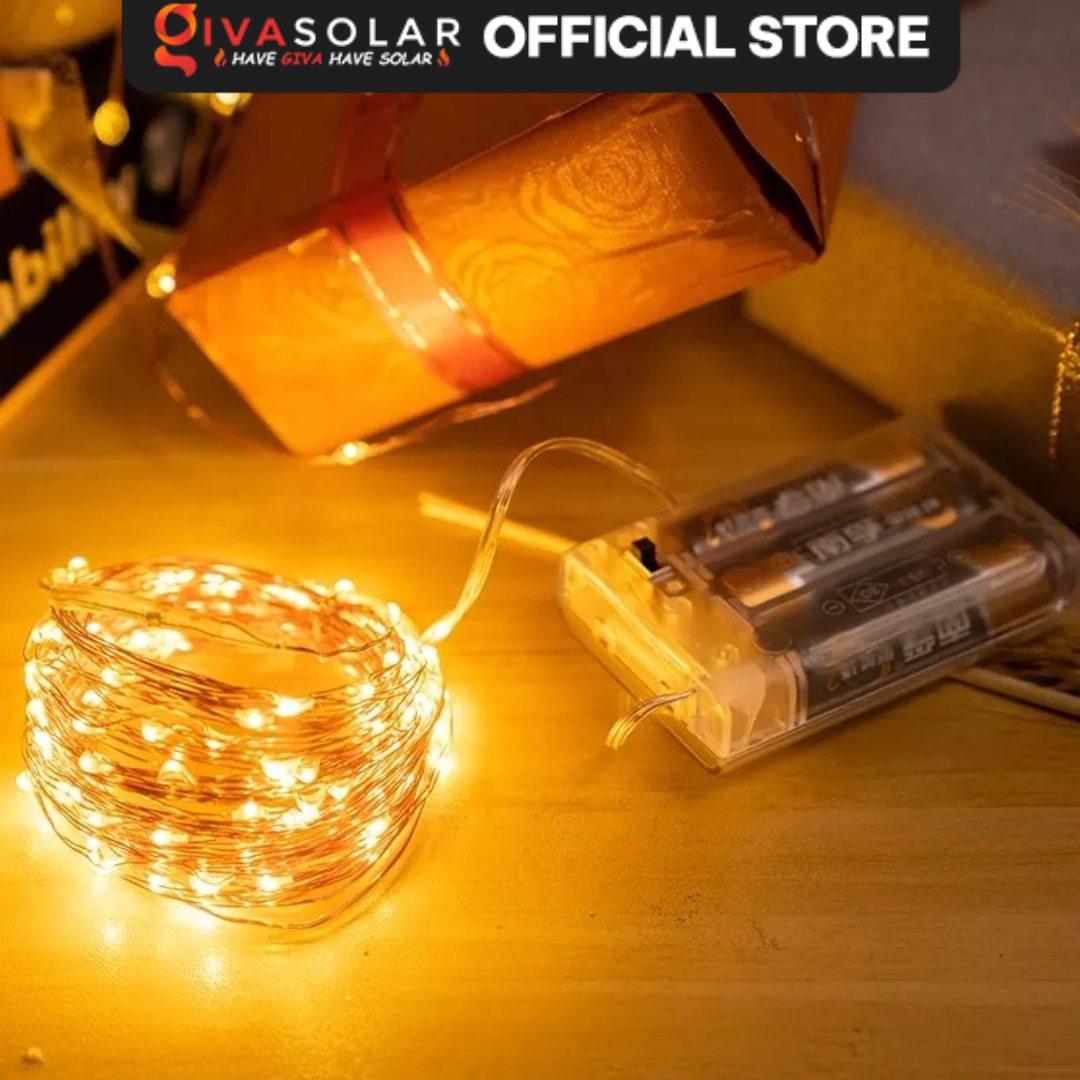 Dây đèn Fairy Light đom đóm chipsbling 10 mét dùng pin AA