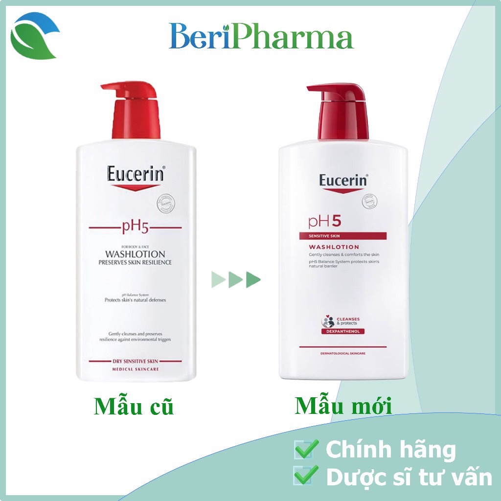 [Hoàn tiền 20%] Eucerin Sữa Tắm Cho Da Nhạy Cảm pH5 Washlotion 1000ml