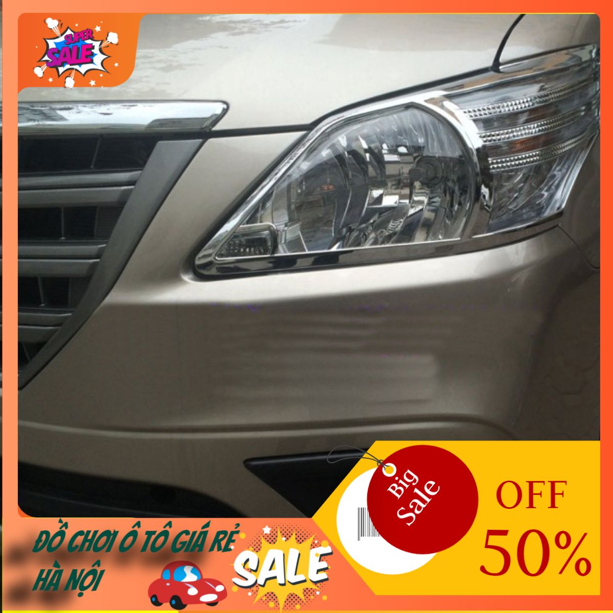Ốp viền đèn Pha, Hậu cho xe ô tô, xe hơi Toyota Innova 2015
