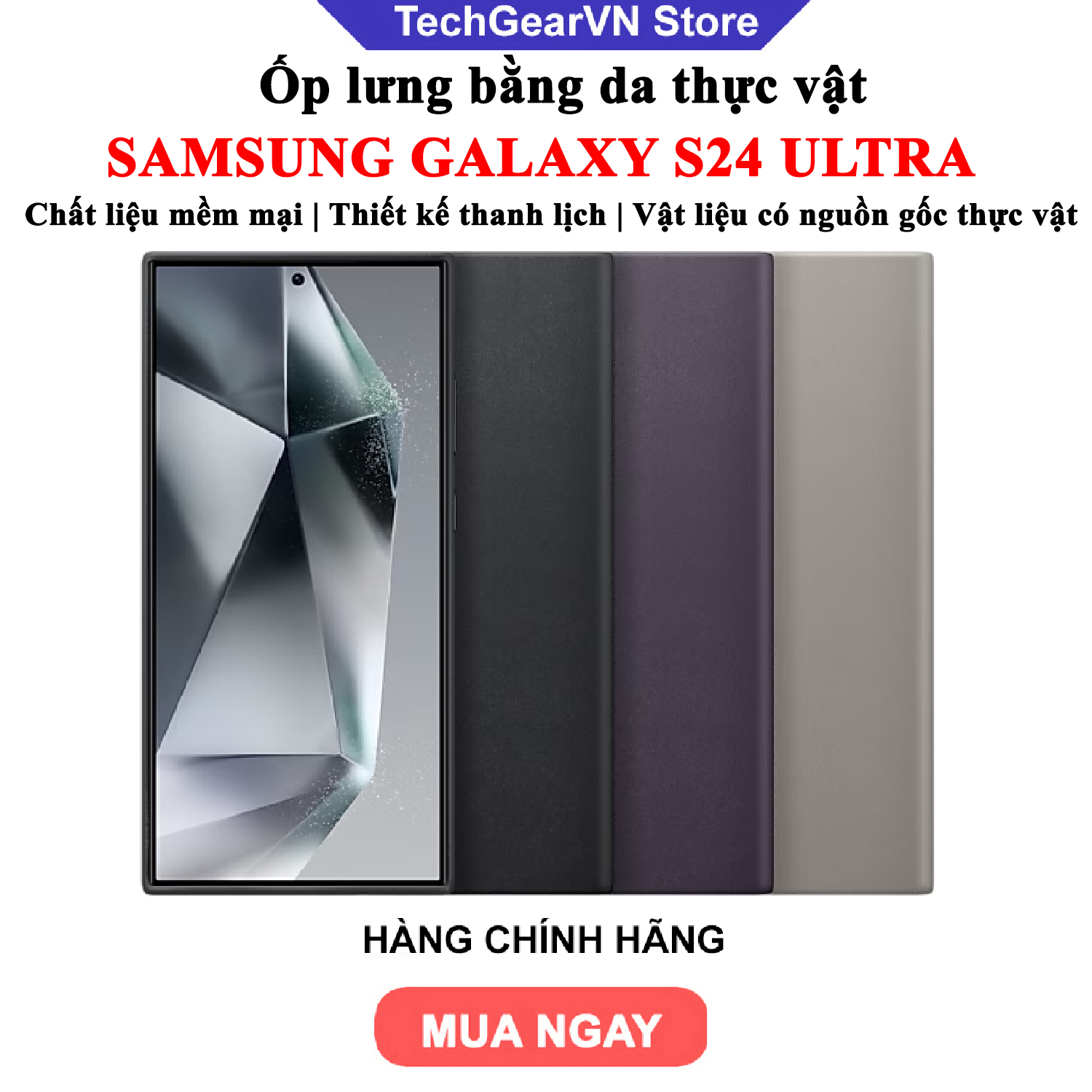 Ốp lưng bằng da thực vật Vegan Leather Galaxy S24 Ultra