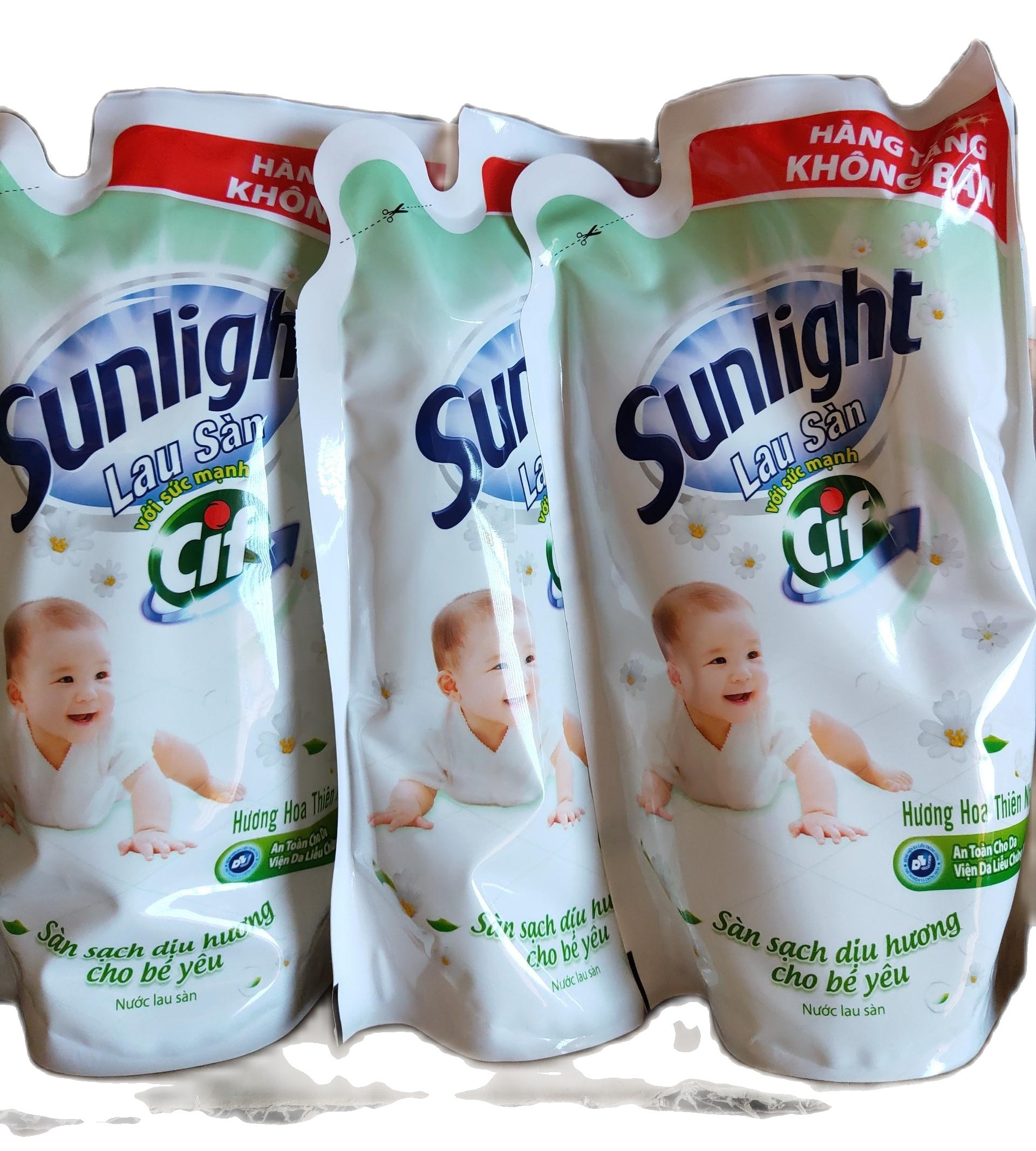 3 túi Nước Lau Sàn Sunlight hương hoa thiên nhiên 700g