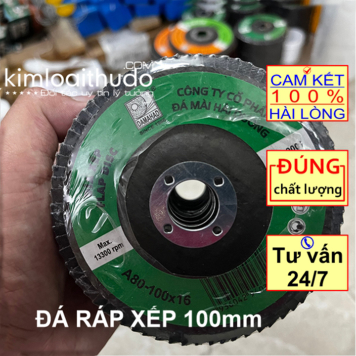 Đá ráp xếp Hải Dương, Size 100mm-A80. Chính hãng Hải Dương, chất lượng cao, xử lý bề mặt, mài và đánh bóng gỗ và các loại kim loại...