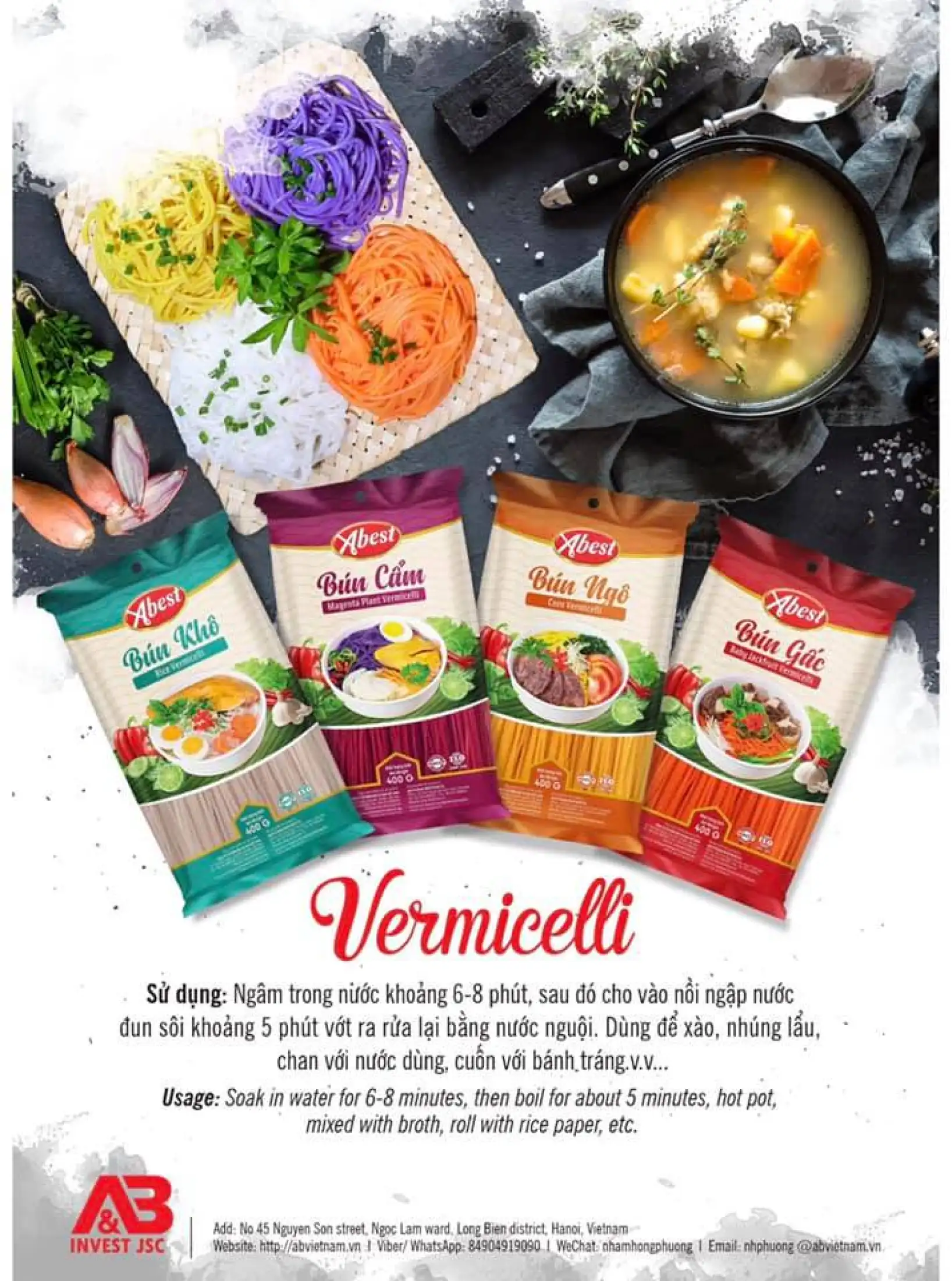 Bún khô Ngô Abest/400G/Bún tươi hữu cơ/Không chất bảo quản/Không phụ gia thực phẩm/Hàng xuất khẩu