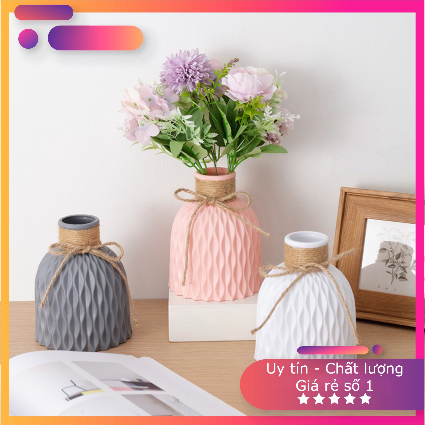 [ĐỜI SỐNG][MẪU MỚI] Lọ Hoa Trang Trí Bằng Nhựa Hy Lạp