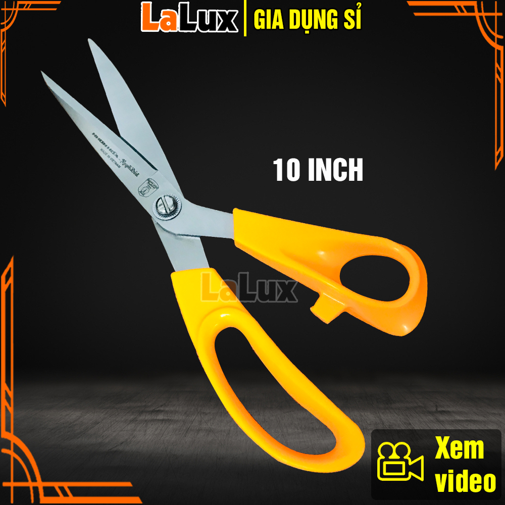 Kéo Gia Dụng Nhơn Hòa 10 INCH - Kéo Cắt Đa Năng, Kéo Cắt Gia Dụng Nhà Bếp, Kéo Cắt Vải,  Kéo Chuyên Dụng, Lưỡi Kéo Sắc Bén, Thép Không Rỉ, Sản Phẩm Chính Hiệu Nhơn Hòa, LALUX