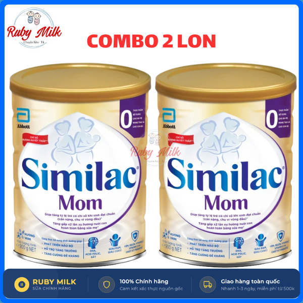 [Combo 2 Lon] Sữa bầu Similac Mom Lon 800g Hương Vani