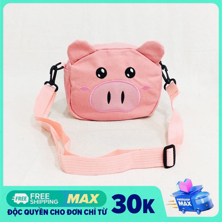Túi xách hình heo dễ thương , túi xách mặt ỉn siêu cute, túi xách vải canvas heo con cute