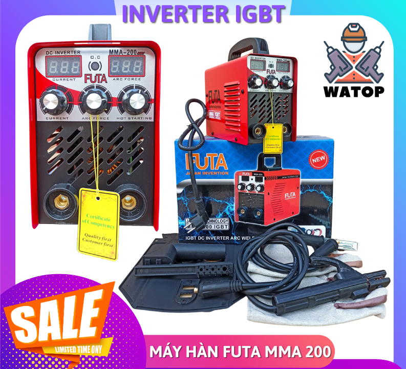 Máy hàn mini, máy hàn điện tử chính hãng FUTA MMA200, hàn kéo que 2LI6 Hàn được que inox, hàn ổn định, tiết kiệm điện