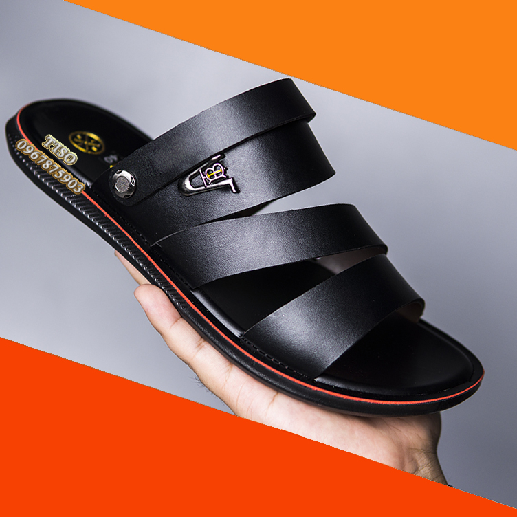 Dép Da Sandal Nam , dép nam quai hậu siêu đẹp , đế cao su đúc bảo hành 12 tháng -B05