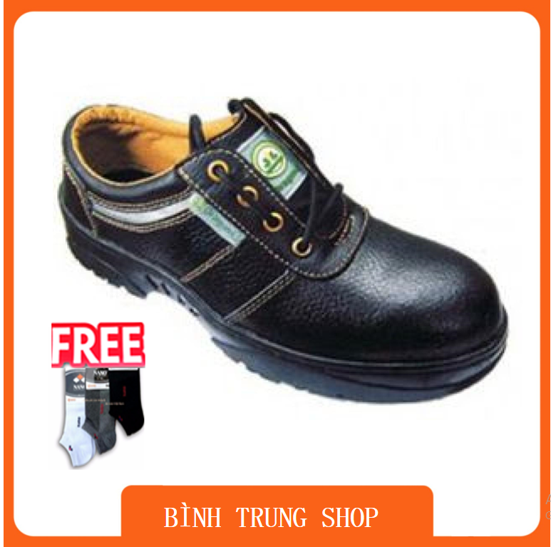Giầy bảo hộ Dragon 1NR cao cấp mũi thép đế chống đinh - Tặng 01 đôi tất nam