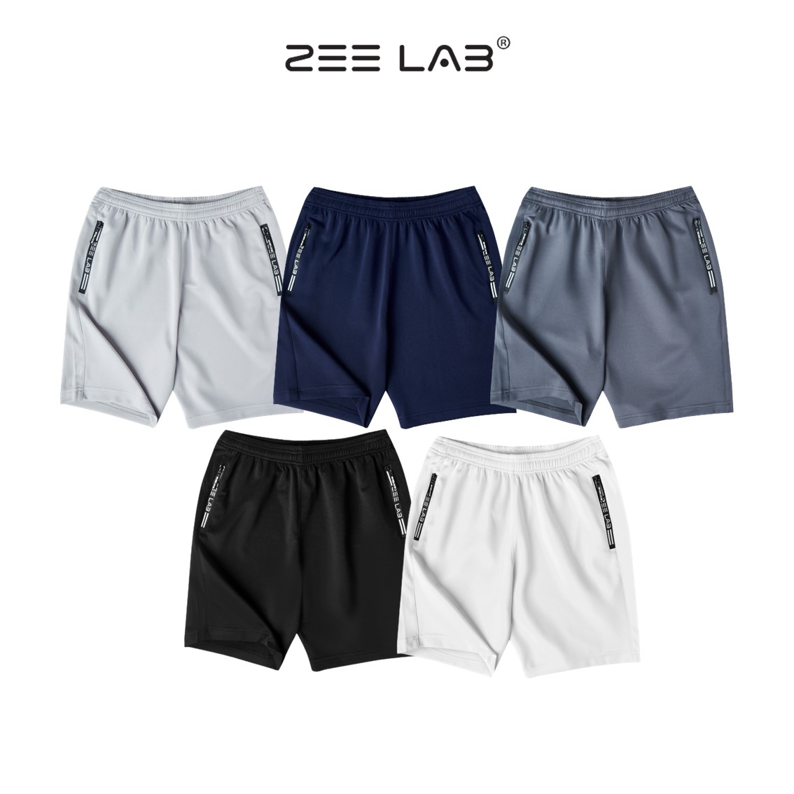 Quần đùi nam 2 túi kéo khoá vải thun lạnh co giãn dày đẹp, quần thể thao nam, Quần Đùi Tập Gym Nam co giãn tốt, thoáng mát thoải mái ZEELAB - ZL14