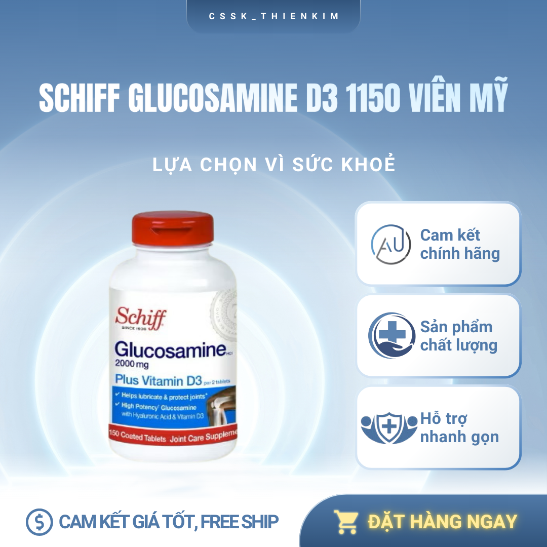  Thuốc bổ xương khớp Schiff Glucosamine 2000mg  Schiff Glucosamine 2000mg Plus Vitamin D3  
