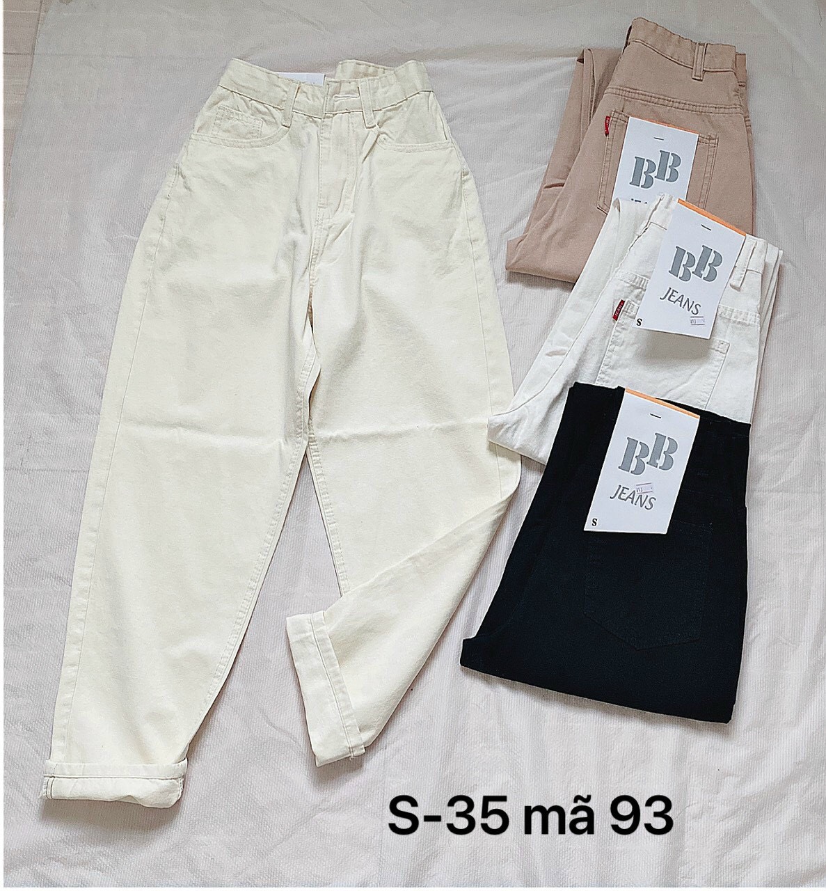 Quần baggy kaki nữ lưng cao hàng vnxk bigsize ms 93