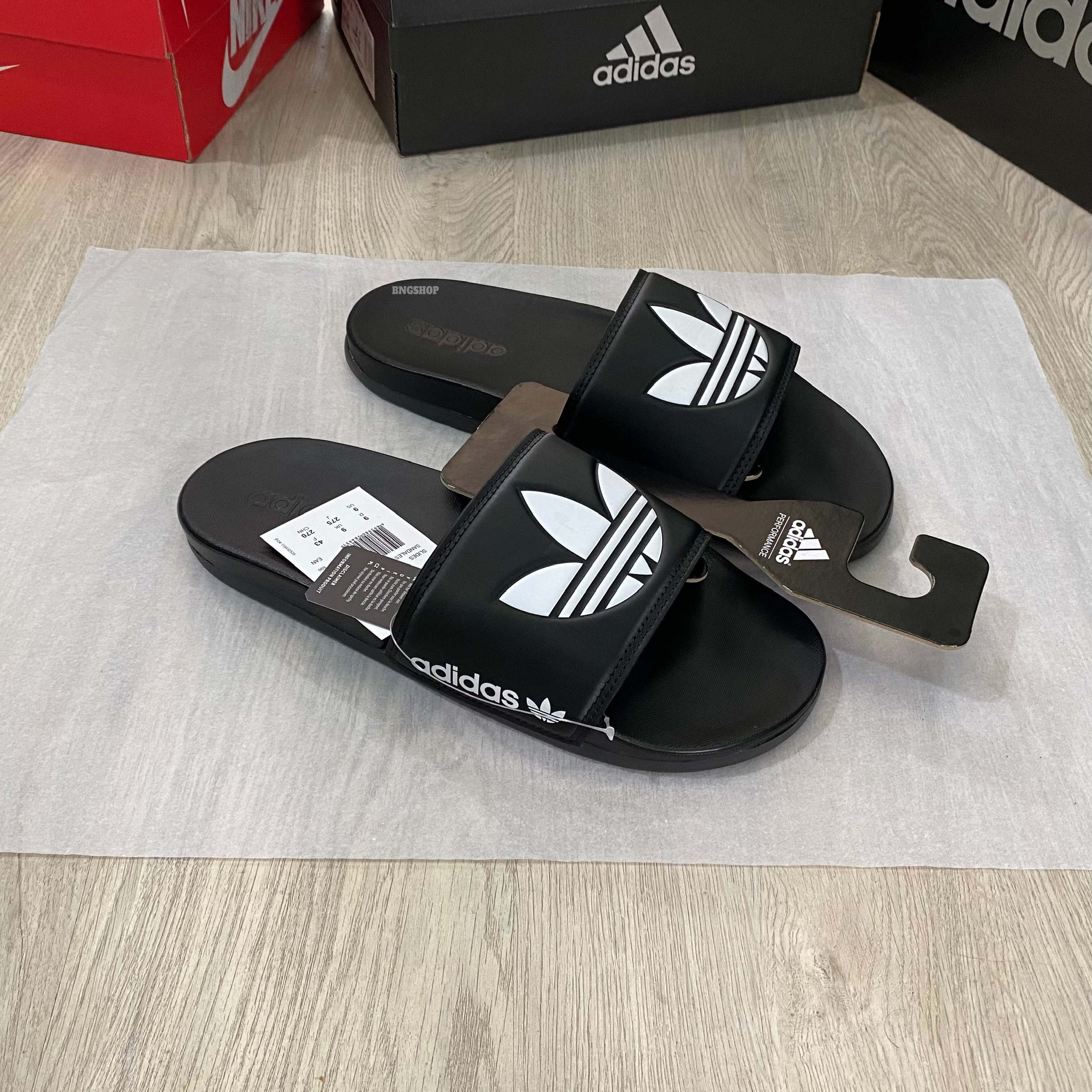 Dép Adidas Adilette Comfort Ba Lá Lớn - Dép quai ngang đế mềm, cloudfoam, full box