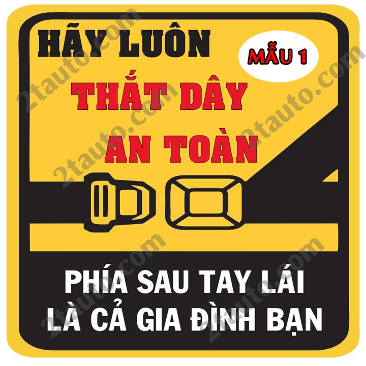 Logo nhắc nhở thắt dây an toàn khi lái xe và ngồi trên xe