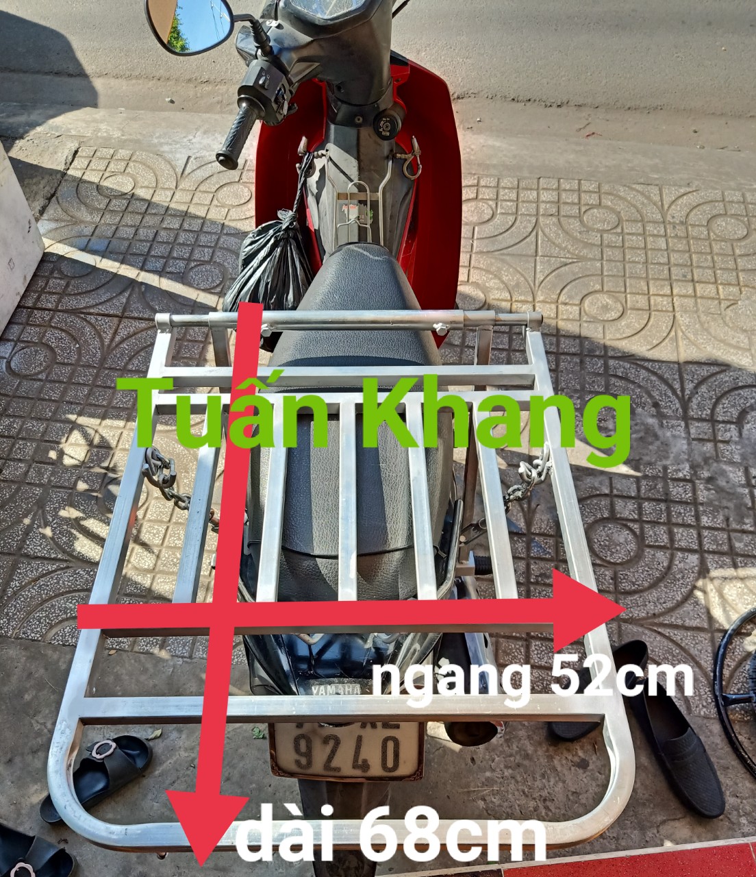 baga chở hàng 52x68 loại dày sử dụng cho nhiều loại xe tặng kèm dây ràng 3m